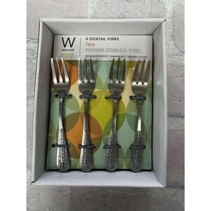 Wallace Home Terra 4 Cocktail Forks Premium‎ Stainless Steel Dishwasher Safe